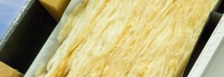 Dämmwolle in einem Dachstuhl